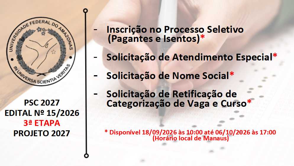 Edital 15/2026 - 3ª ETAPA - PROJETO 2027