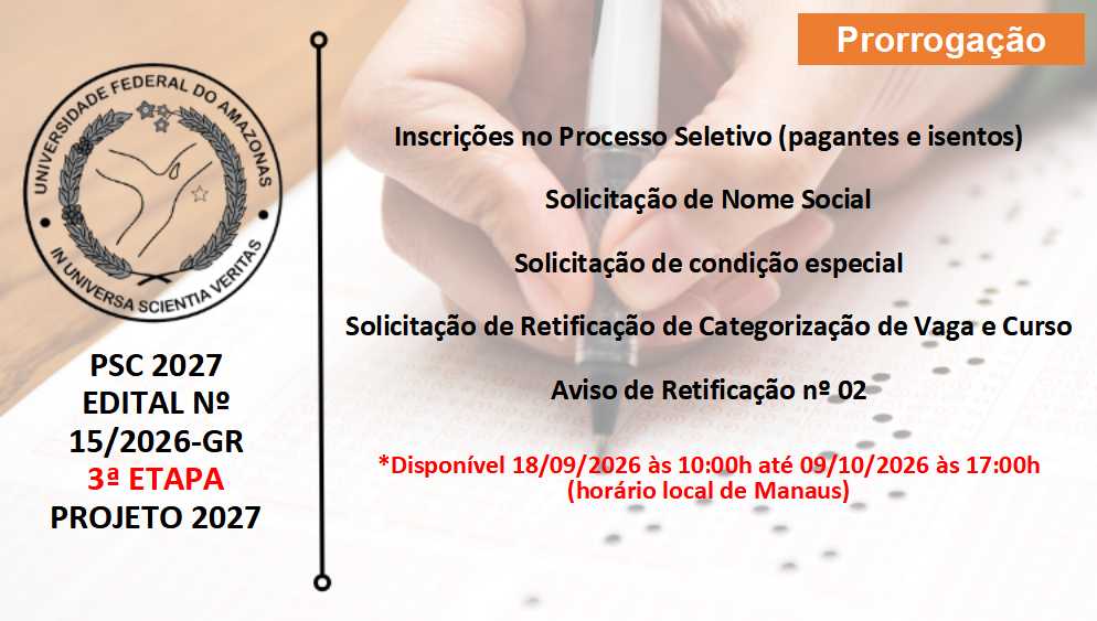 Edital 15/2026 - 3ª ETAPA - PROJETO 2027